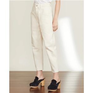 Veronica Beard Charlie Barrel Jean in Cream